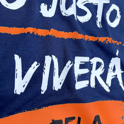 Camiseta Masculina Azul O Justo Viverá Pela Fé