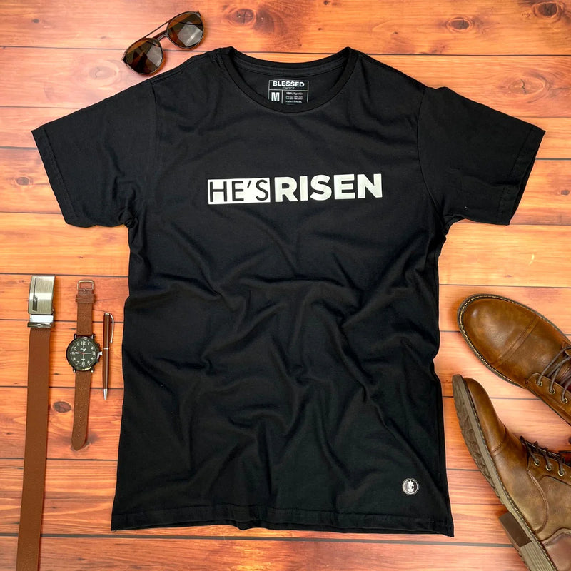 Camiseta Masculina Preta He's Risen