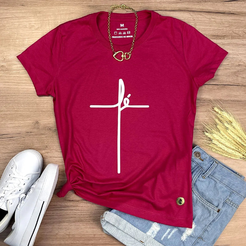 Camiseta Feminina Pink Fé