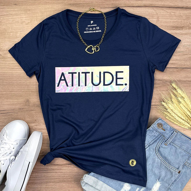 Camiseta Feminina Azul Atitude