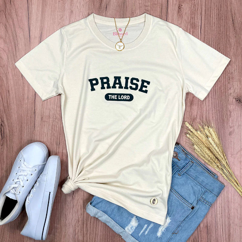 Camiseta Feminina Off White Praise The Lord